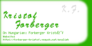 kristof forberger business card